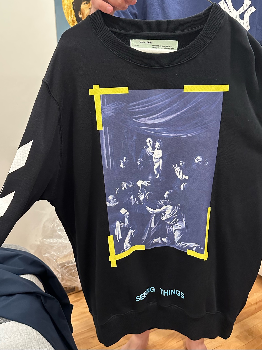Off-White Black Graphic Crewneck Sweater - Seeing Things
